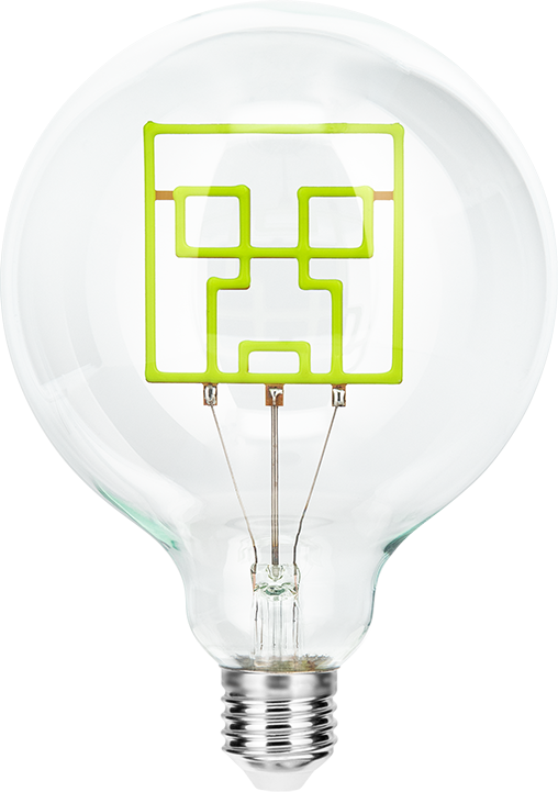 Minecraft Neon LED Bulb Creeper Night Light