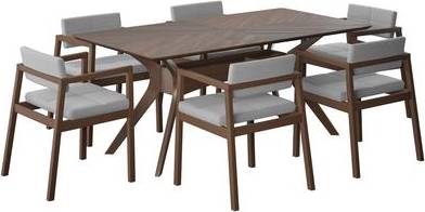 7 pc patio sets Mercer 7-Pc Rectangular Brown Patio Dining Set