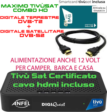 Bware Decoder Tivu Sat Hd Ricevitore Compatible Tessera