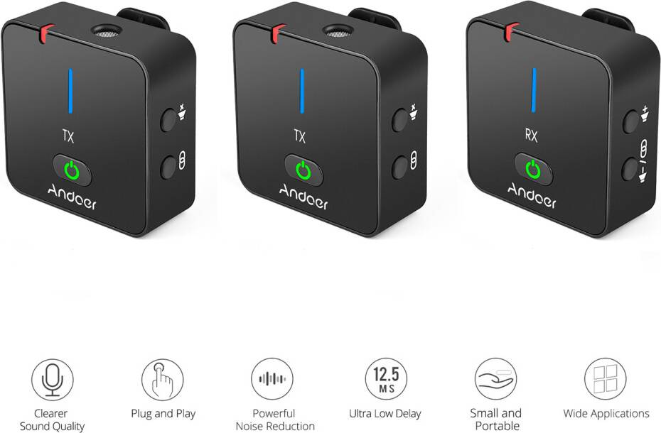 Wireless MX5 2.4G Lavalier Microphone System