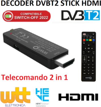 Fte Decoder Digitale Terrestre Dvb-t2 Stick Full Hd Hdmi Ricevitore