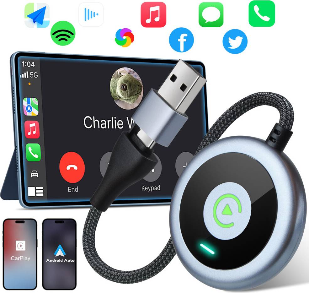 2-in-1 Wireless CarPlay Android Auto Adapter