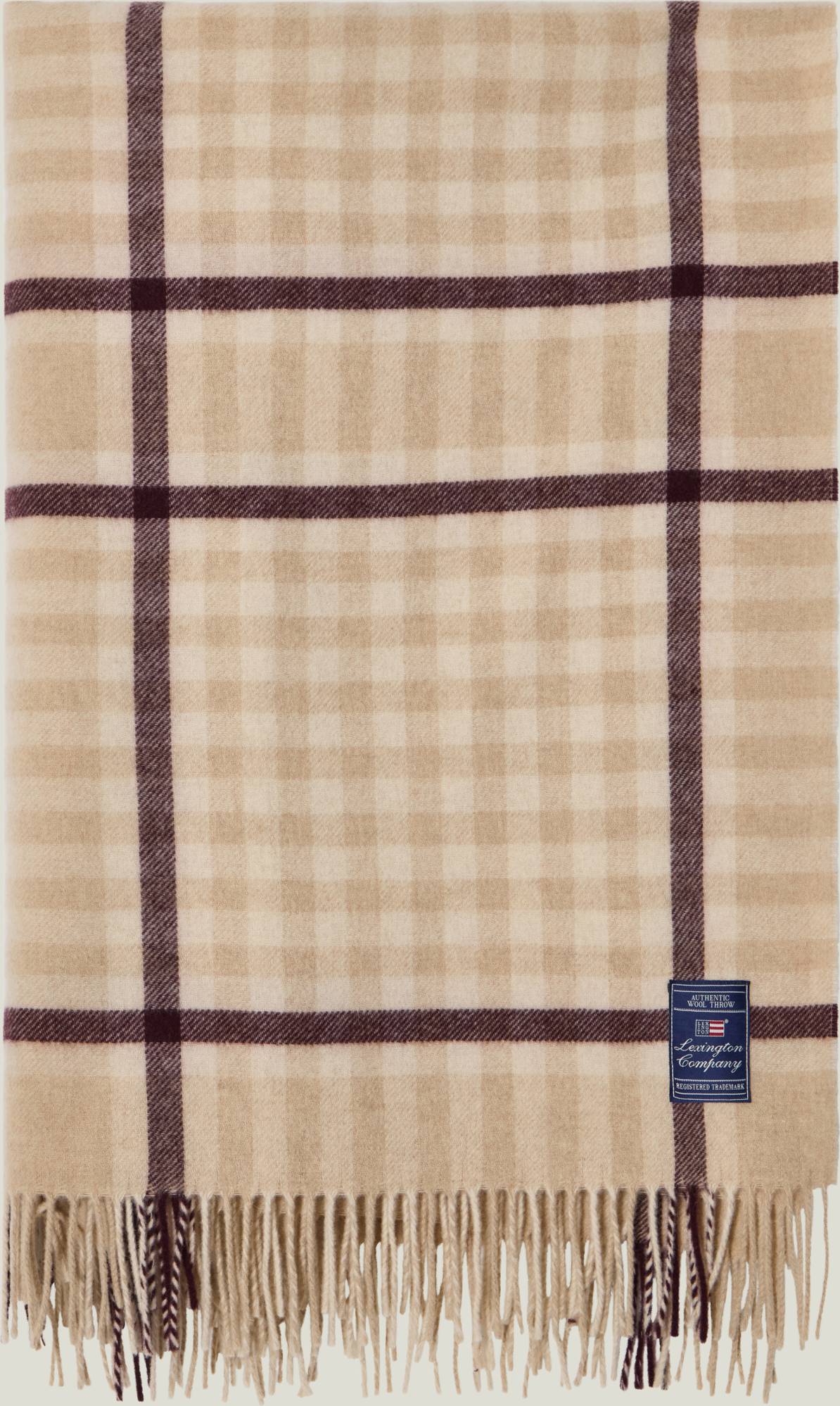 Lexington Fig Rutig Pläd - Beige