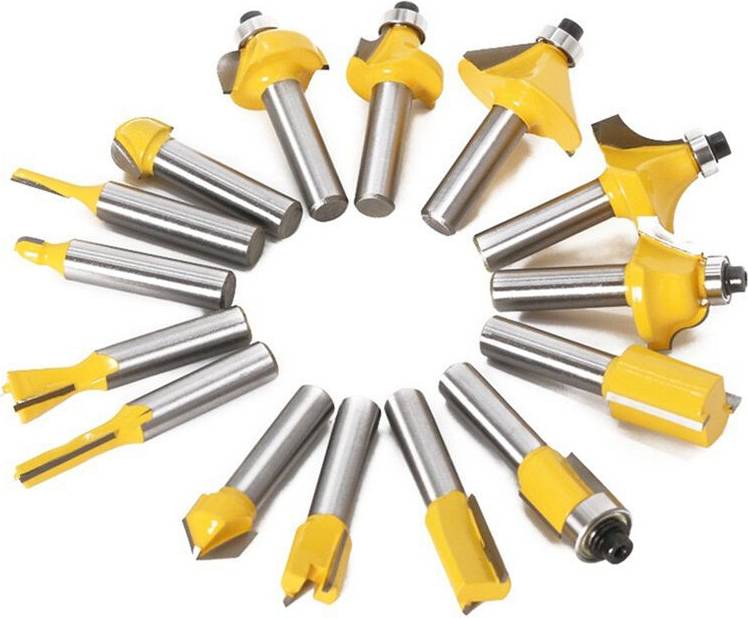 Router bit set 15Pcs 6.35mm Router Bit Set