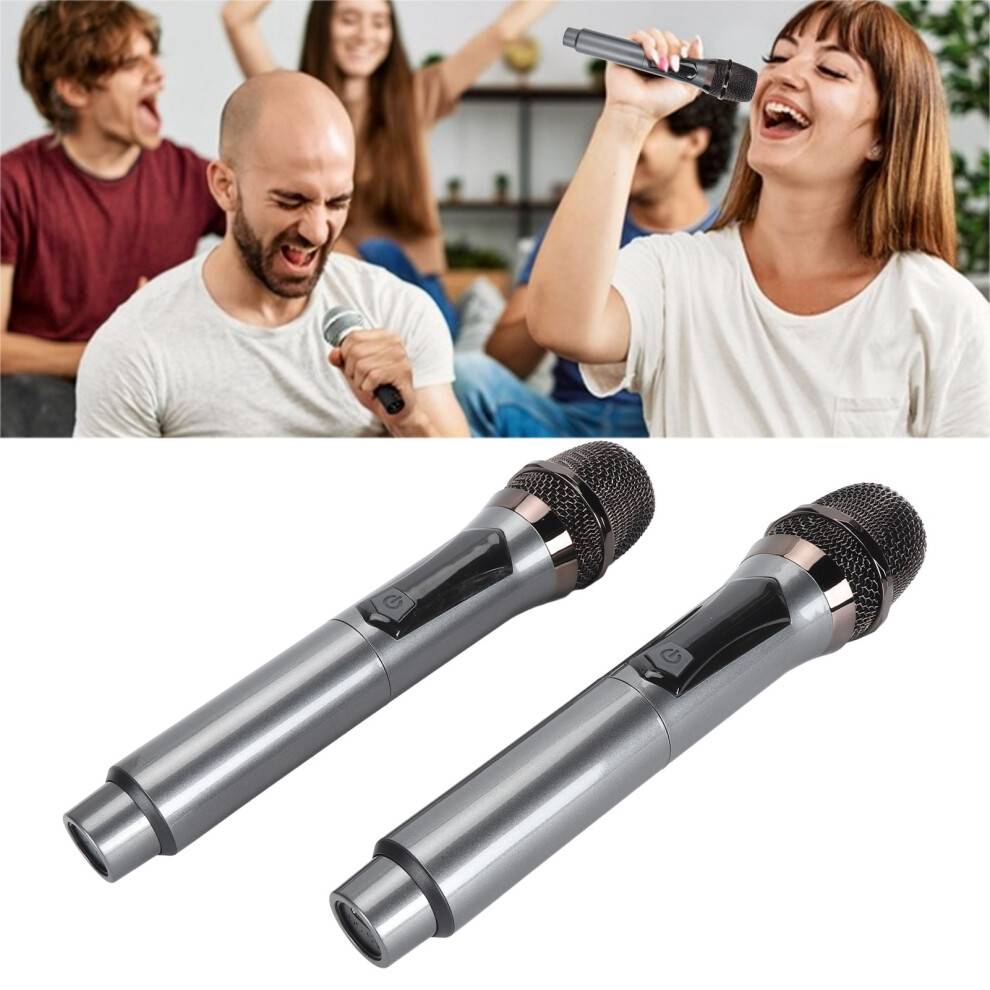 2pcs Wireless Microphone Set Grey