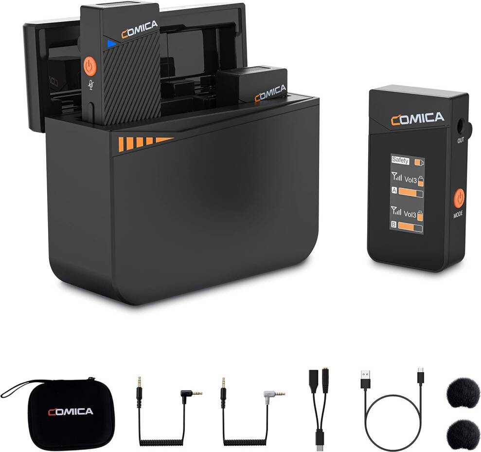 Compact Wireless Lavalier Microphone 656ft Range