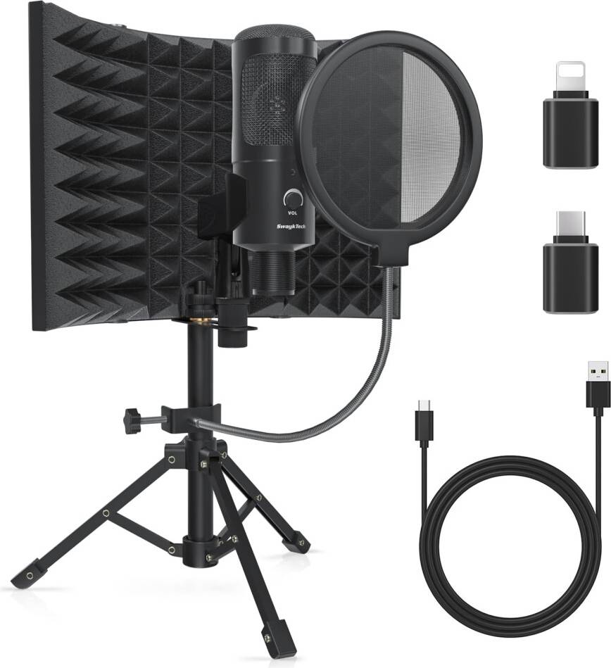 Studio Microphone with Isolating Screen