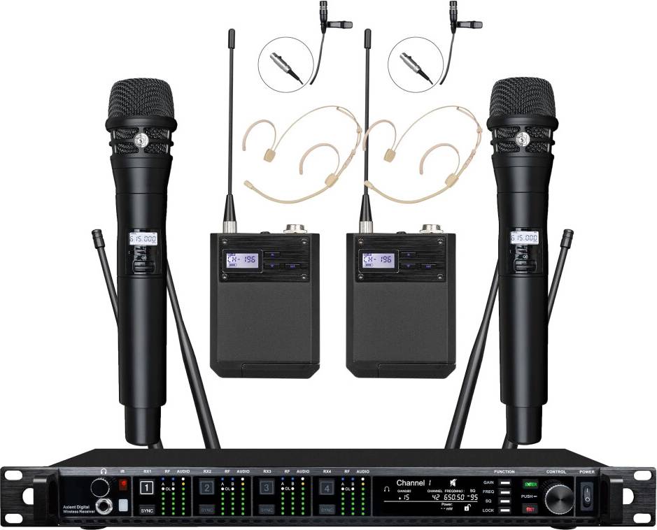 4-Channel Professional Wireless Microphone System