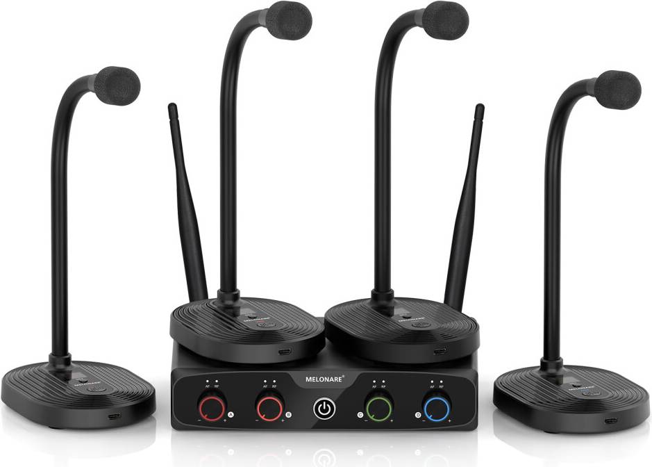 Melonare 4-Channel Wireless Conference Microphone System