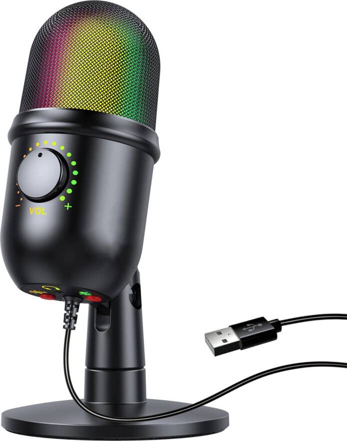 RGB Condenser Microphone USB Cardioid Mic