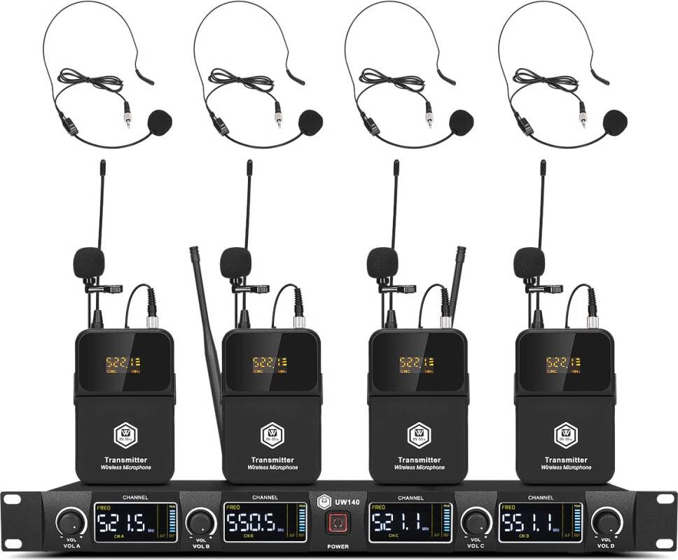W IN-MIX UHF 4 Channel Wireless Microphone System