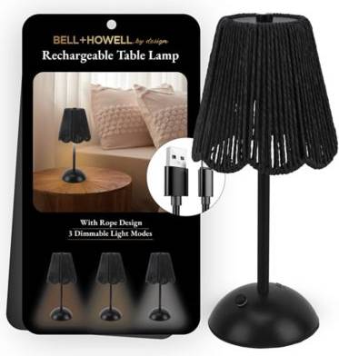 Bell howell light Bell & Howell Rope Design Rechargeable LED Light Table Lamp