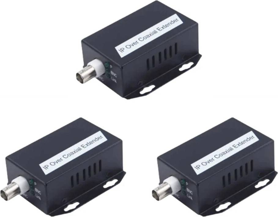 3Pcs Ethernet IP Extender Over Coax Kit