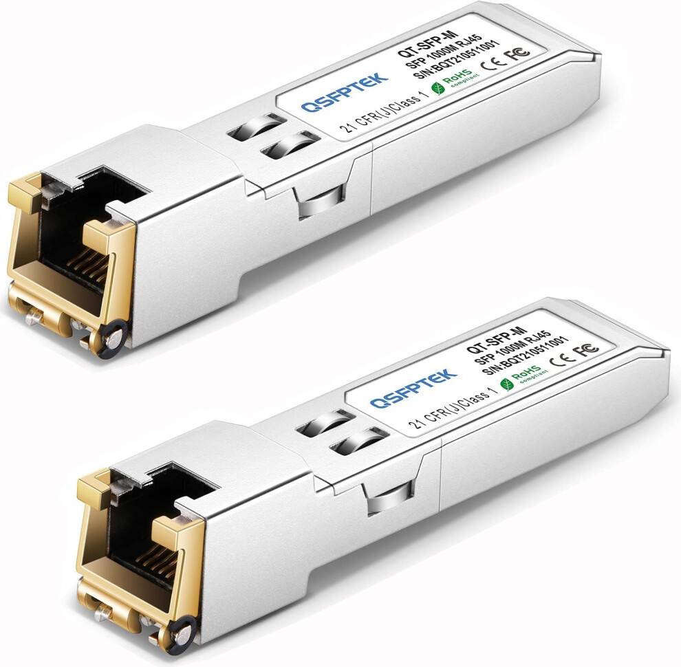 2Pack 1000BASE-T RJ45 Copper SFP Transceiver