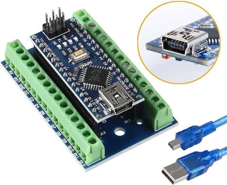 Soldered Module CH340 Chip with Micro USB Cable and Terminal Adapter Board