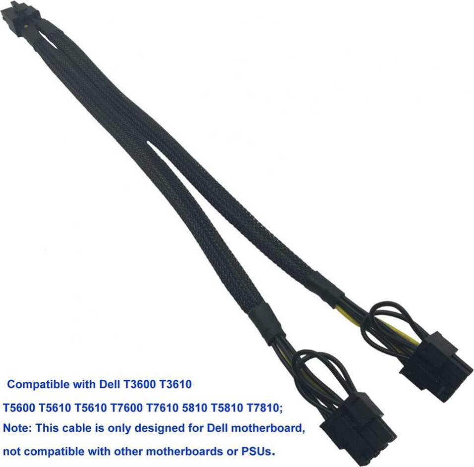 PCI-e 6 Pin to Dual 8 Pin GPU Power Adapter Cable 2 Pack