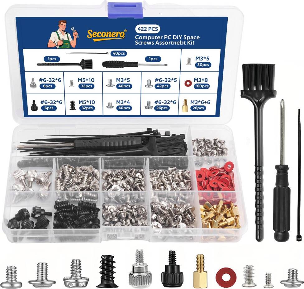 Seconero 422 Pcs Computer Screw Set