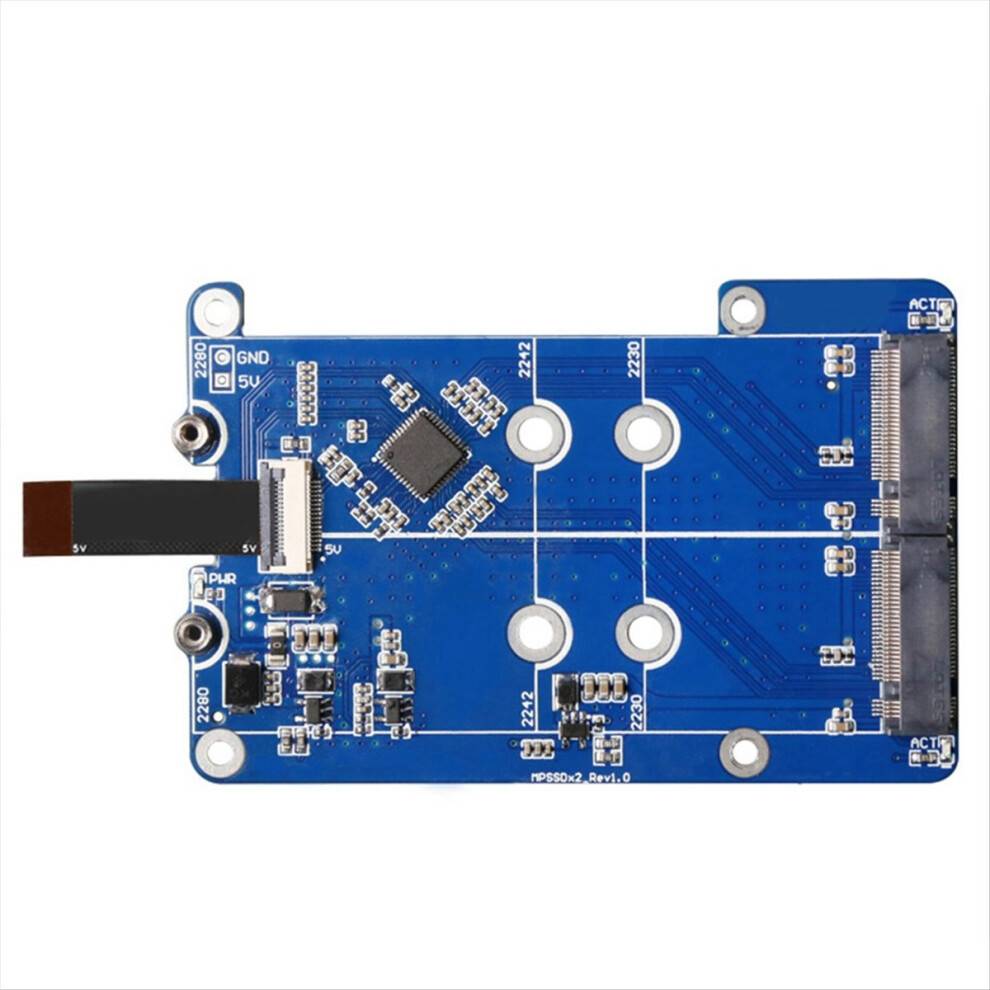 MPS2280D Raspberry Pi 5 PCIE M.2 Dual NVME SSD HAT