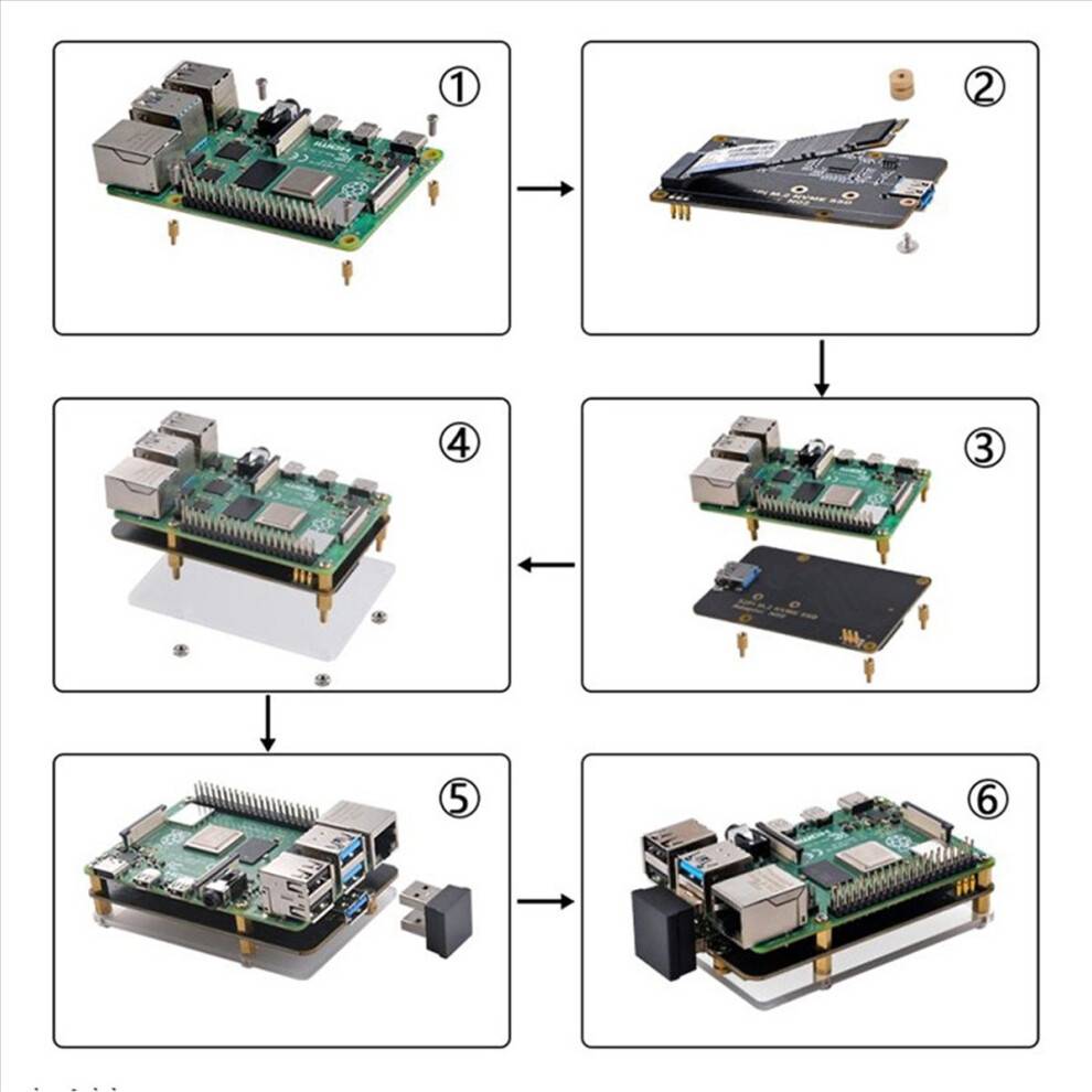 Raspberry pi 4 Torribaly Raspberry Pi 4 M.2 NVME SSD Adapter