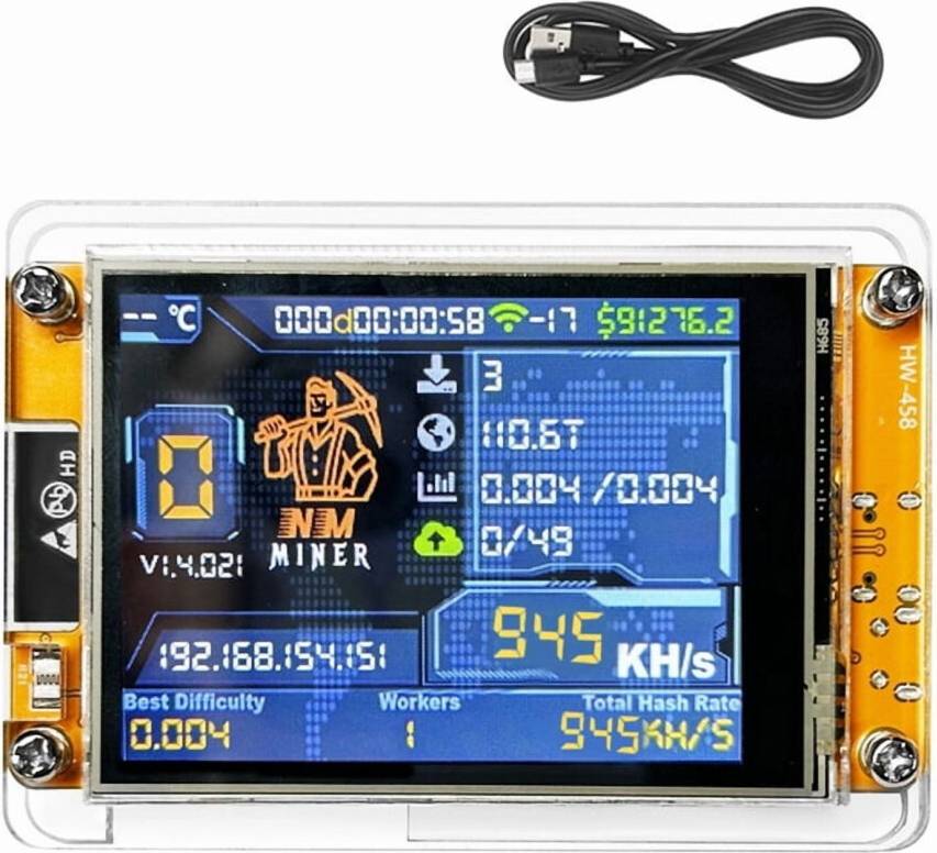 NMMiner Bitcoin Miner 2.8-Inch Smart Display