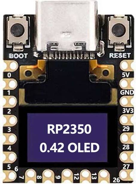 RP2350 Mini Development Board 0.42 Inch OLED Display