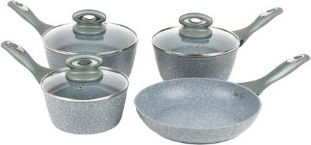 Salter Pan 4PC Set Marblestone Grey Cookware Set