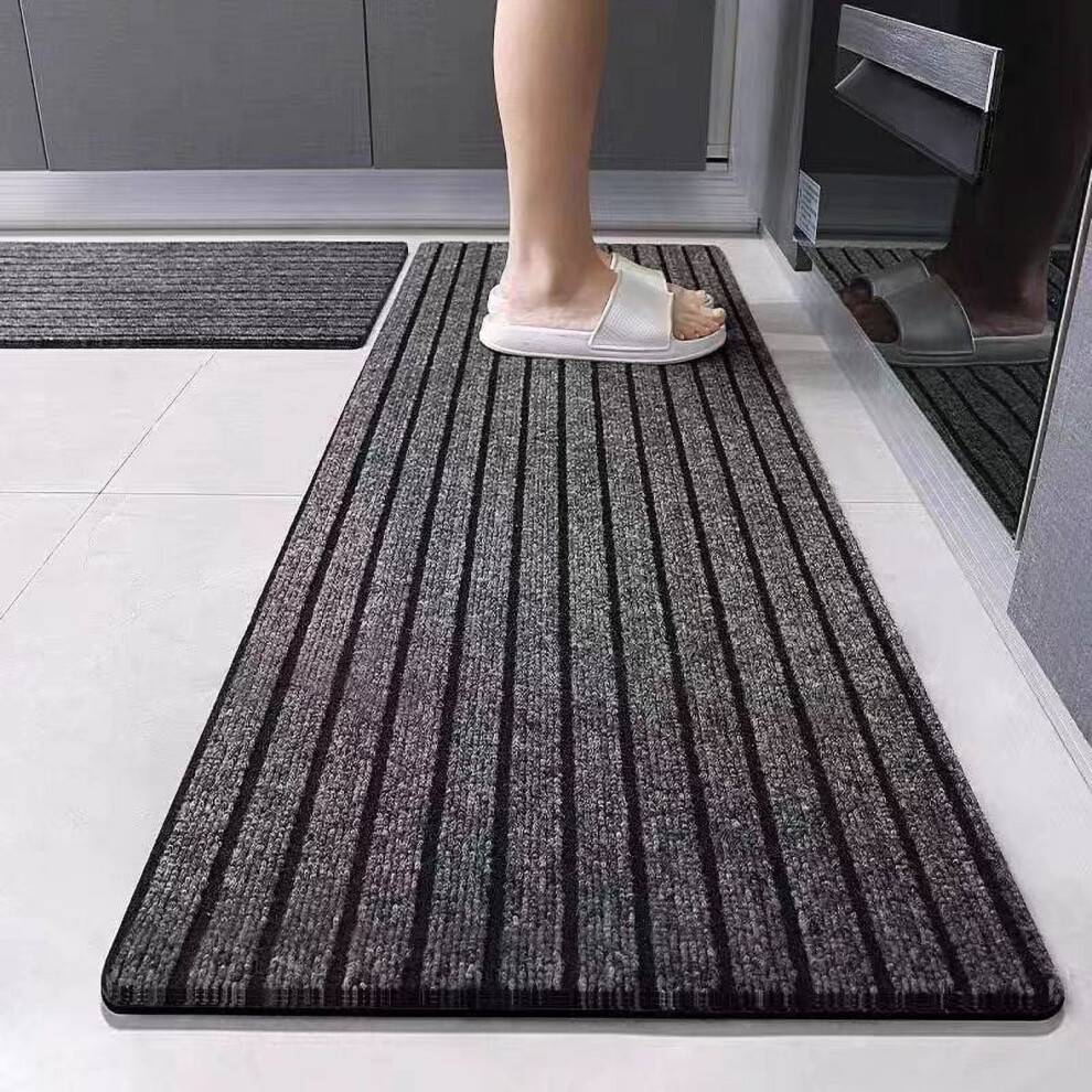 Large washable rugs Non-Slip Door Mat Large Washable Rug Black