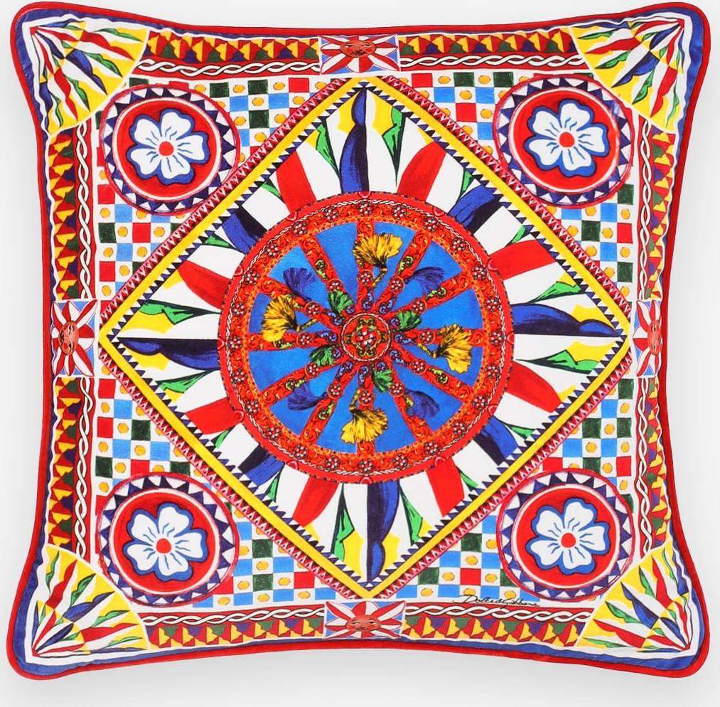 Dolce & Gabbana Velvet Cushion Small Multicolor Innerkudde Multifärgad