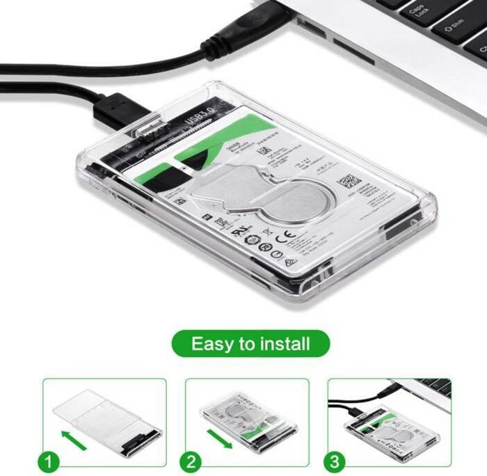 Transparent 2.5 Inch SATA HDD SSD Enclosure
