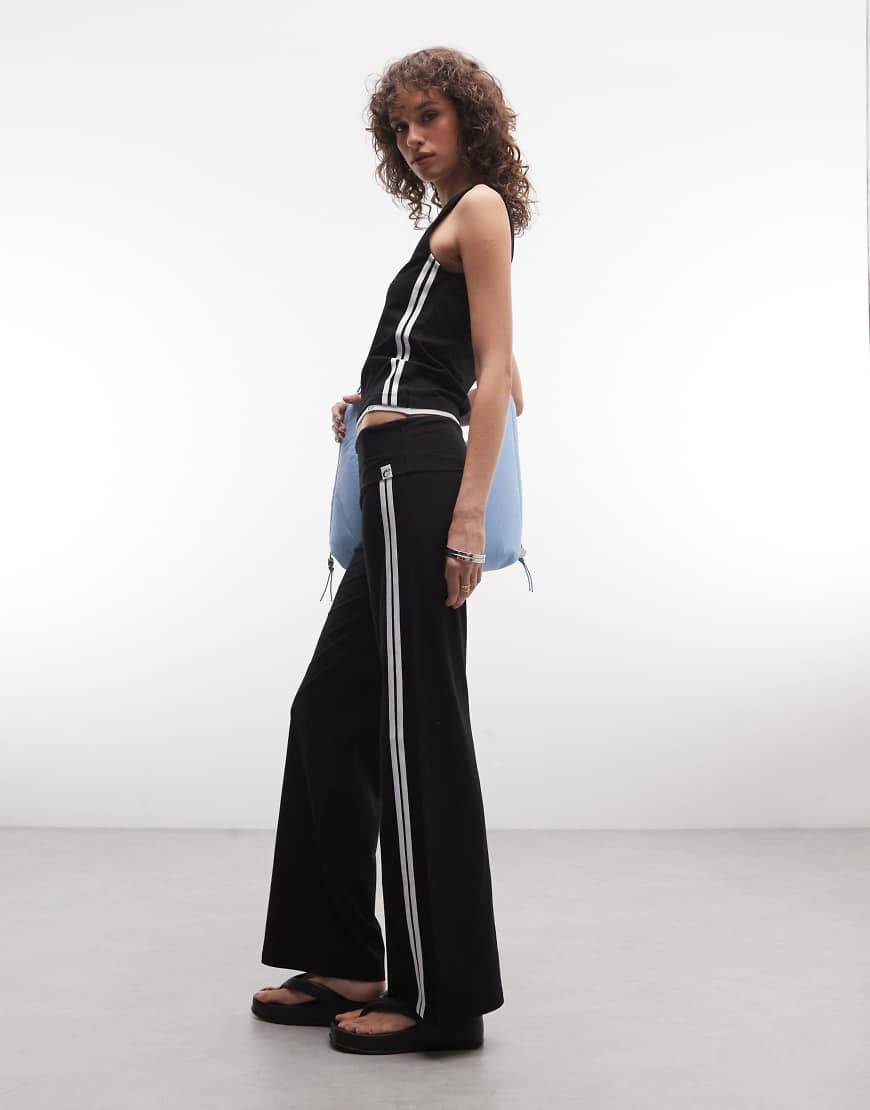 Collusion Low Rise Flared Track Pant - Black