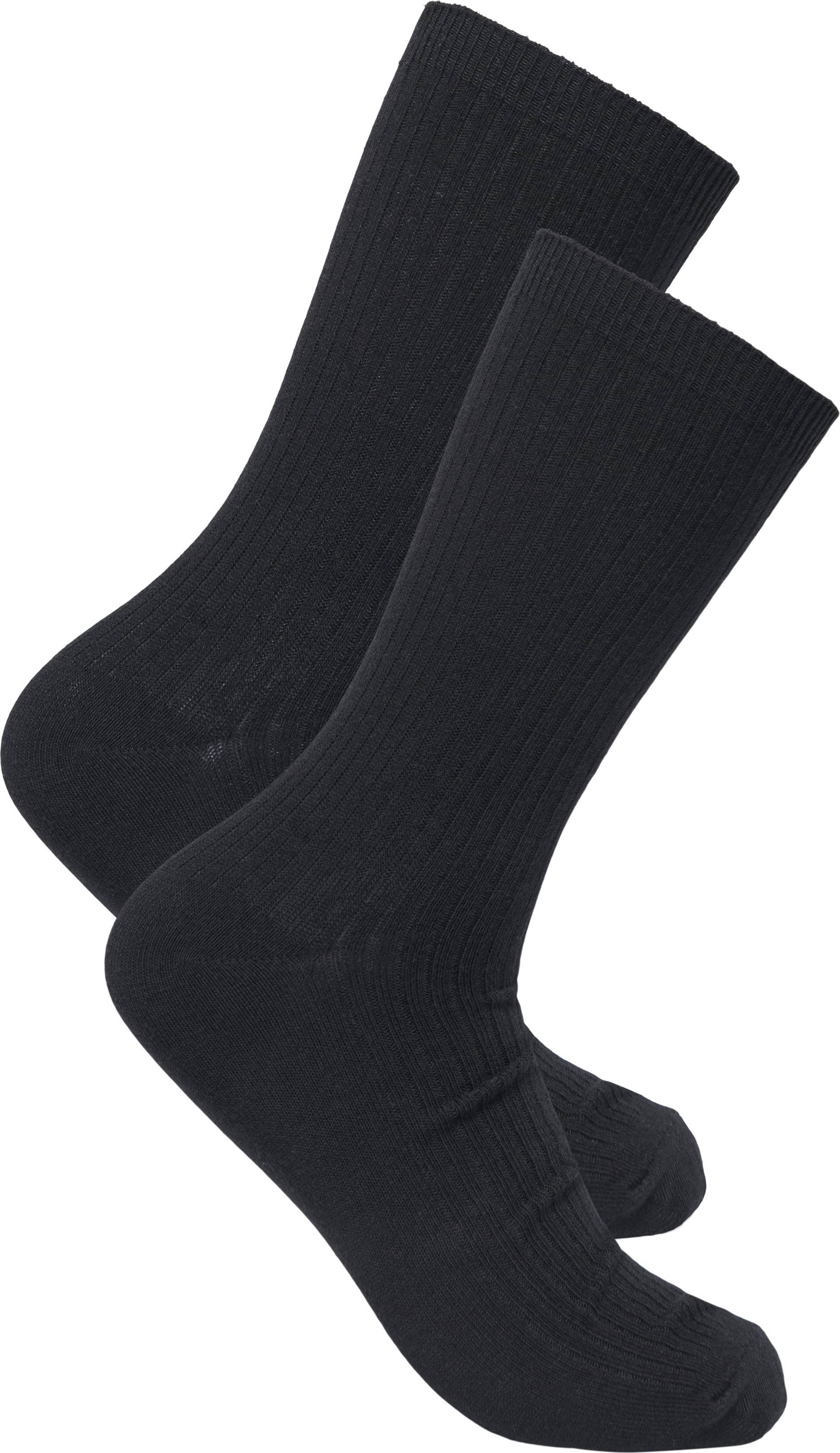 Sorte sokker Only & Sons Onsbasic 2-Pack Strømper Sorte Ribstrikkede Sokker
