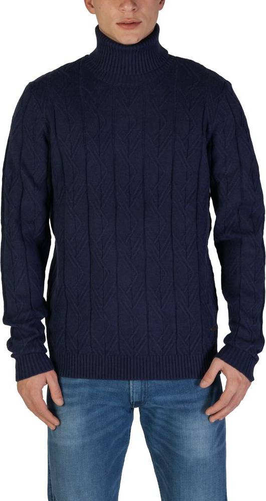 In Blue Polyester Turtleneck