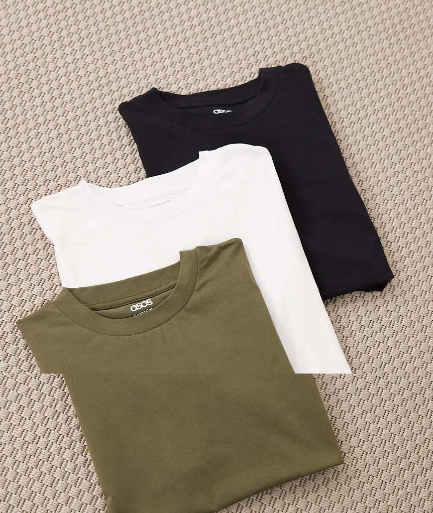 Multi essentials ASOS DESIGN Essentials 3 Pack Oversized T-Shirts - Multi