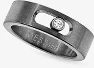 Messika Mens Grey Move Small Graphite Titanium Diamond Ring - Graphite