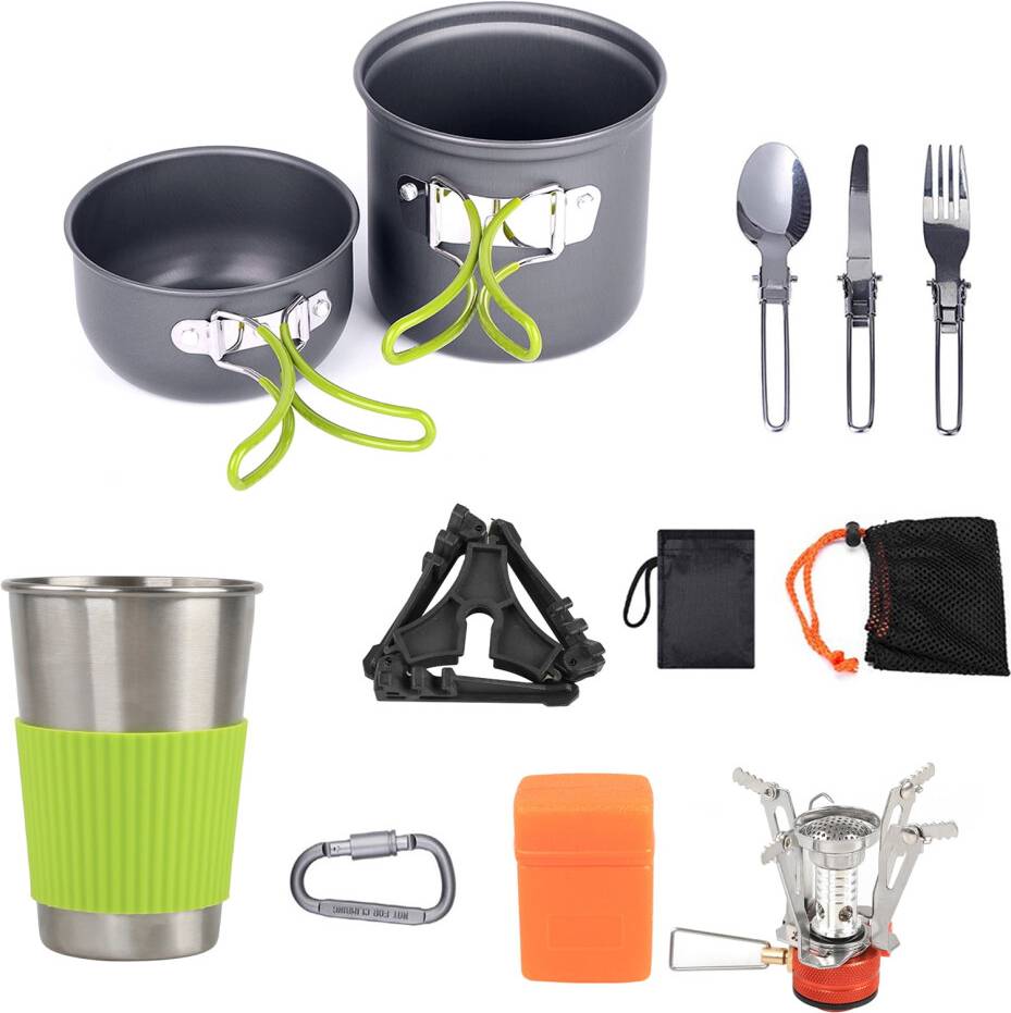 Portable Cookware Mess Kit Pot And Pan Set