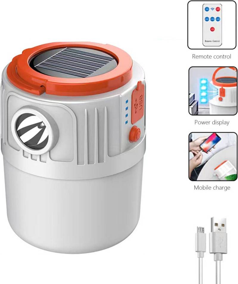 Solar LED Camping Lantern USB Rechargeable