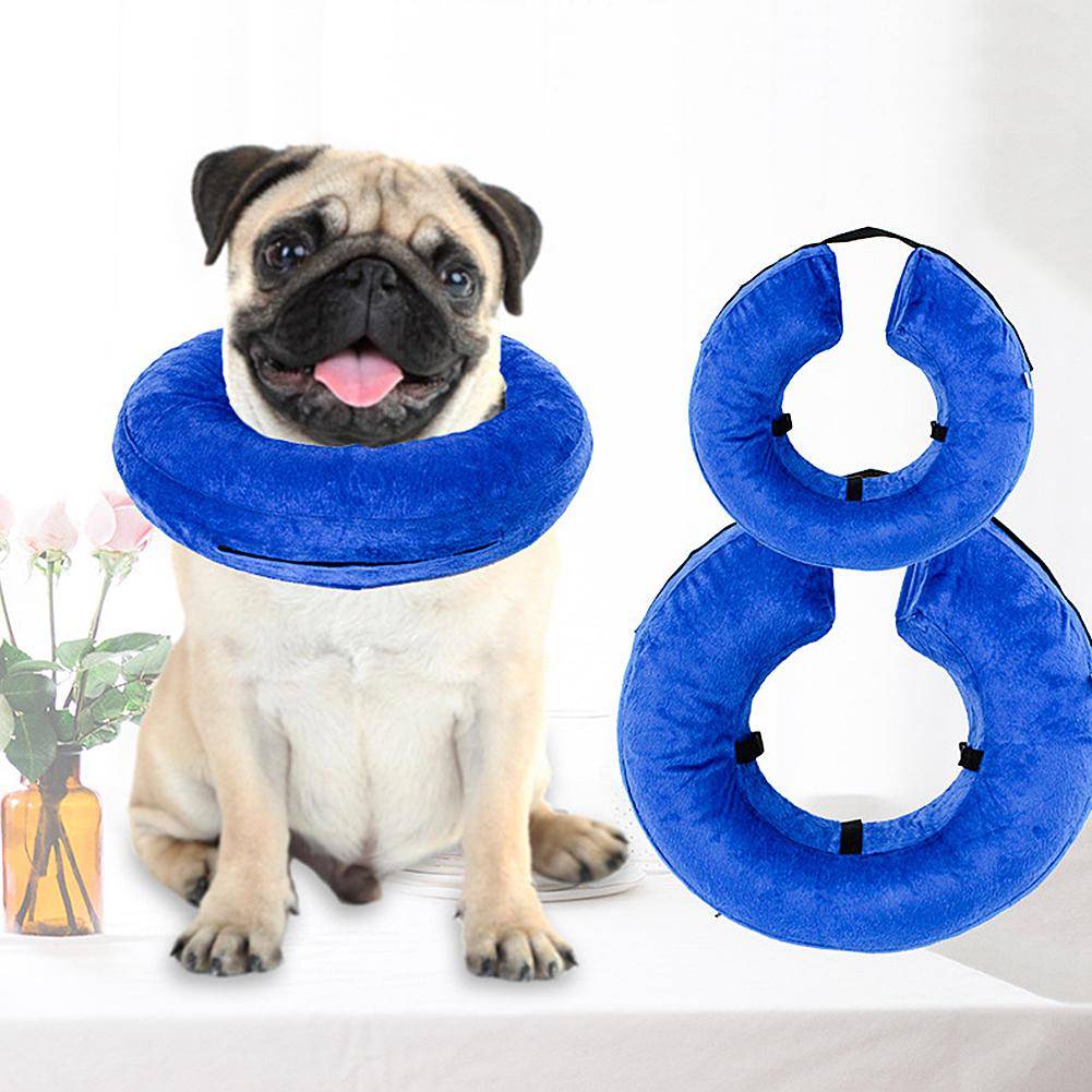 Adjustable PVC Inflatable Pet Collar with Hook and Loop Fastener