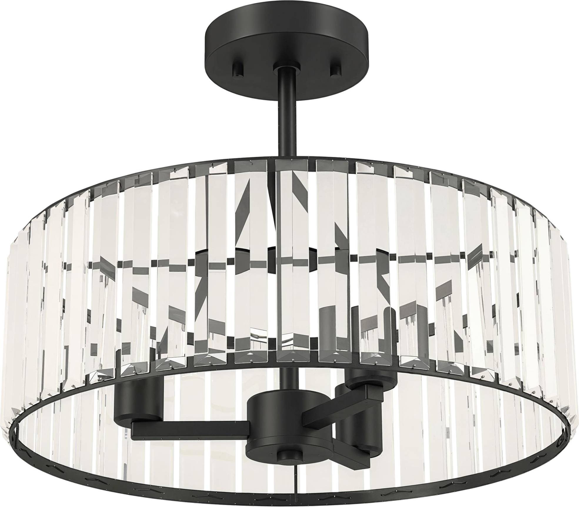 Homcom Crystal Semi Mount E14 Base Ceiling Flush Light