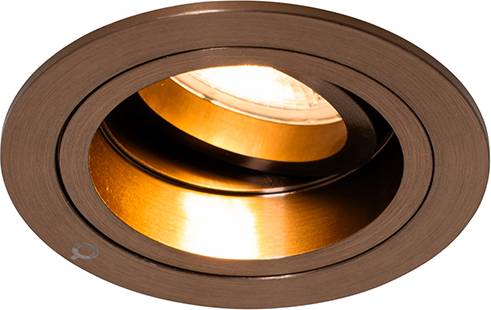 QAZQA Smart Infälld Mörkbrons Rund 50mm Spotlight