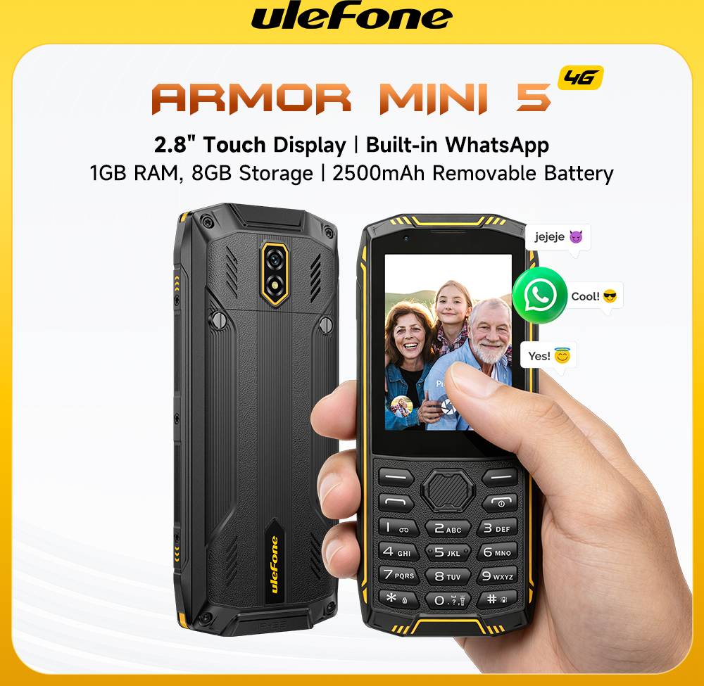 UleFone Armor Mini 5 Rugged Phone 2.8 Touch Display