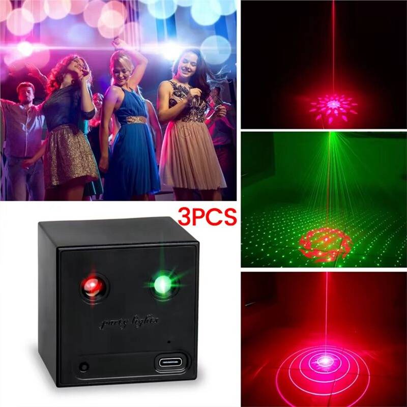 Rechargeable Battery R&G Projector Disco DJ Light
