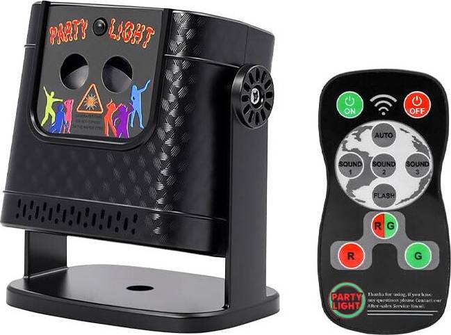 Mini Red Green Laser Party Light 60 Rotating Patterns
