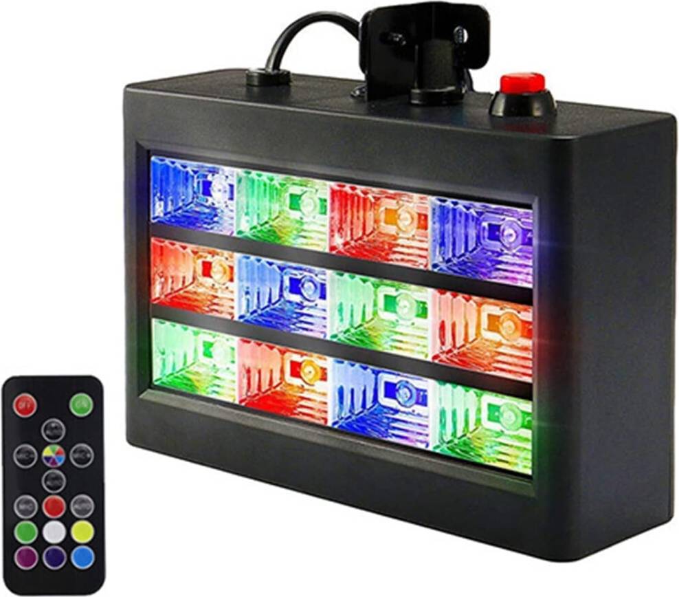 Remote Control LED Strobe Light 12 RGB White