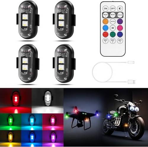 Wireless LED Strobe Lights 4PCS USB-Charged