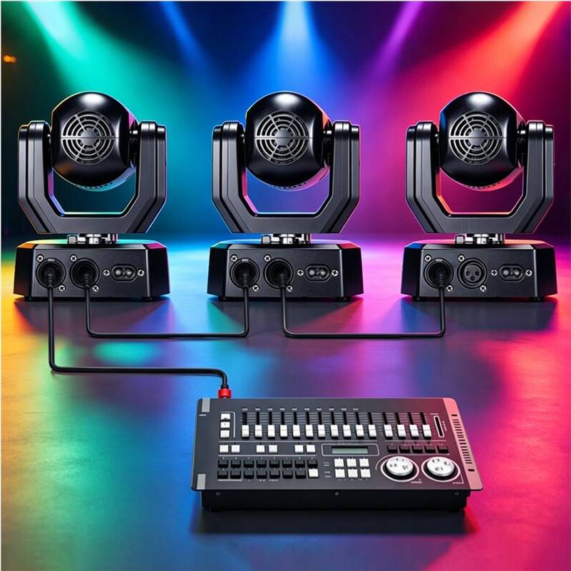 Røgmaskine med led Moving Laser Strobe Light DMX512 RGB LED