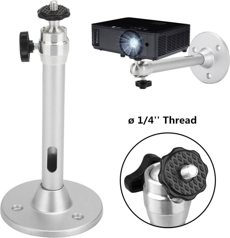 Projector Wall Ceiling Mount Silver 360 Rotatable