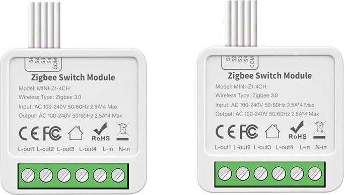Zandona ZigBee Relay Module 4 Channels Dark Box