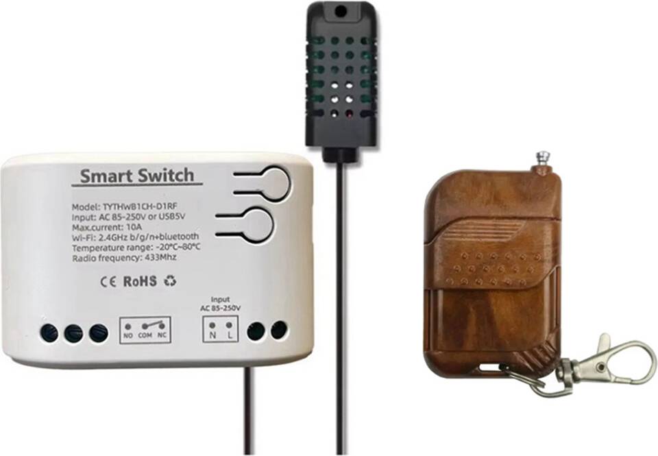 Saudism Tuya WiFi 1-Way Smart Switch Humidity Sensor