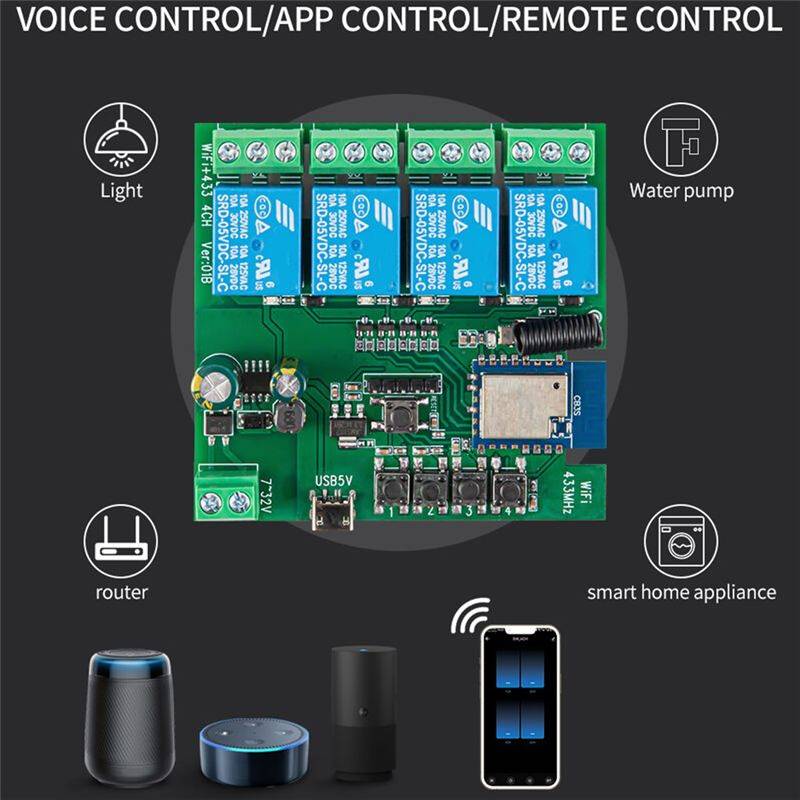 4CH Tuya WiFi Smart Switch Module