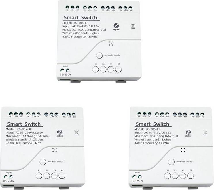 3X 4CH Zigbee Light Module AC RF433 Receive
